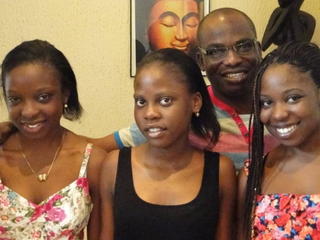 Teju with daughters and niece