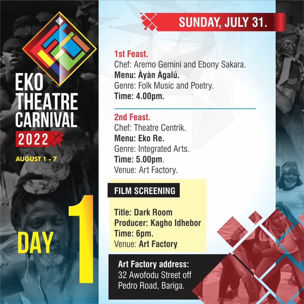 Countdown to 8-day creative 'feasts' in Lagos on 2022 Eko Theatre Carnival, August 1-7 9 ETC DAY 1