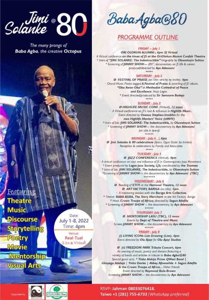 Jimi Solanke@80… 8-day celebrations of the 'master storyteller' as he turns Octogenarian 6 GENERAL