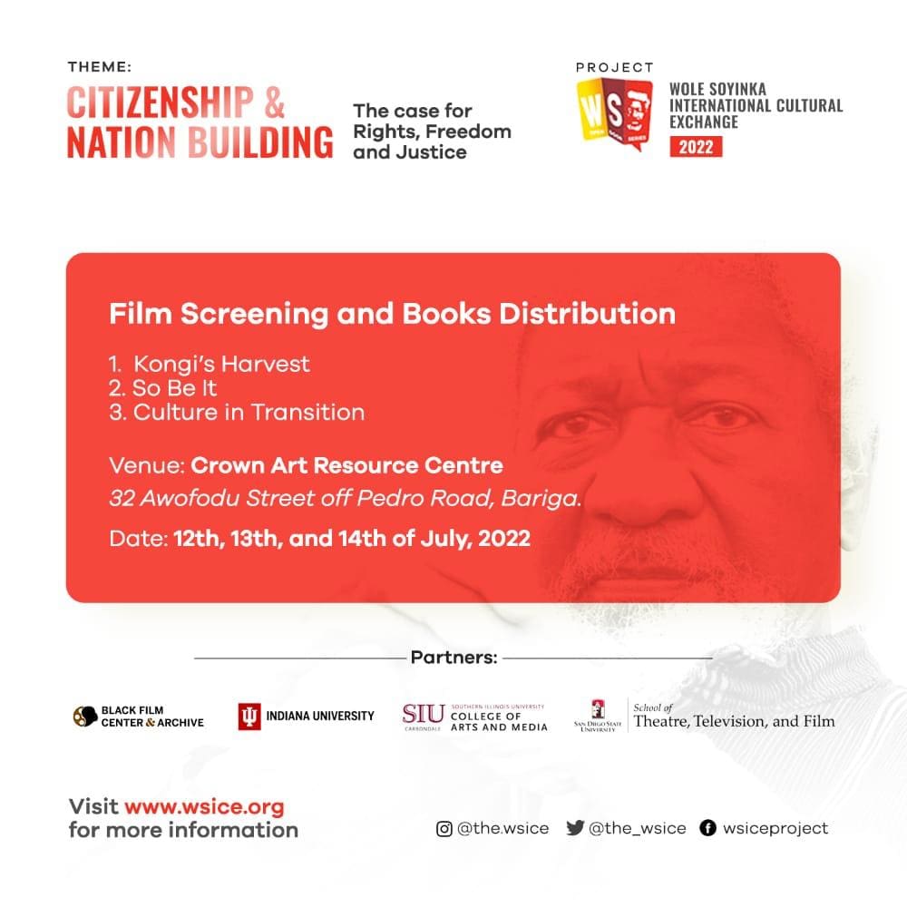 WSICE 2022… author, activist Farotimi leads conversation on ‘Citizenship & Nation Building’, July 13 11 WSICE Film screening 1