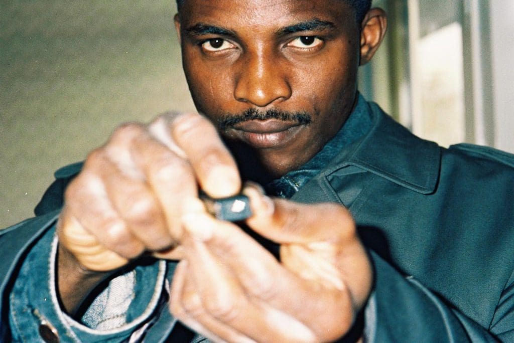 Biyi Bandele: I lost a father and a friend - Temi 8 Biyi Bandele selfie with remote Kilburn London 1990