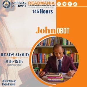 145 hours done!!! John Obot sets new Guinness World Record 'Read-a-thon' record 15 368300641 10160618915095342 3723198130446653672 n