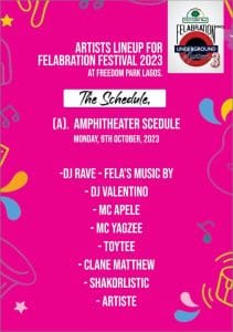 'FELABRATION 2023'... Abami Eda's spirit revisits, triggers creative parties around Lagos 30 DAY 1AMPHITHEATRE 2