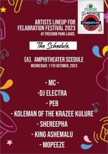 'FELABRATION 2023'... Abami Eda's spirit revisits, triggers creative parties around Lagos 32 DAY 3 AMPHITHEATRE 5 1