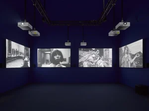 British Pavillion artist John Akomfrah uses water and sound to synthesize big ideas 10 Art 6 John Akomfrah Canto VI Listening All Night To The Rain British Pavilion 2024 Jack Hems 6 1024x767 1