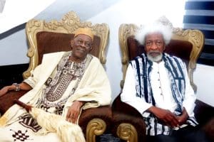 Isara: Professor Wole Soyinka in the prism of age 10 The Odemo of Isara HRH Oba Albert Mayungbe Left and the Akogun of Isara Professor Wole Soyinka at Isara Remo.on Sunday September 15 2024