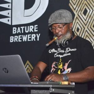 DJBola Browne, Freedom Park’s Director of Progs, buried in colours 42 Raybee at the disc